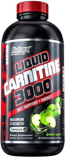 [857839006617] Nutrex Liquid Carnitine 3000-16Serv.-473Ml-Green Apple