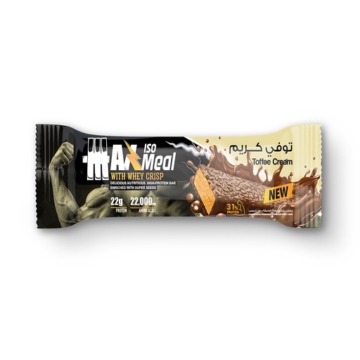 [6224009096961] Max Muscle Max Iso Meal - Protein bar -70G-Toffee Cream