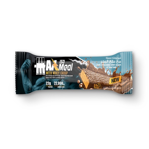 [6224009096954] Max Muscle Max Iso Meal - Protein bar -70G-Dark Chocolate With Touch Of Sea Salt