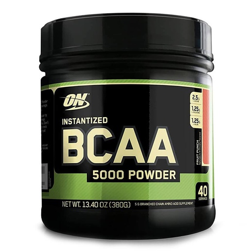 [748927025200] Optimum Nutrition Instantized BCAA 5000 Powder-40Serv.-380g-Fruit Punch