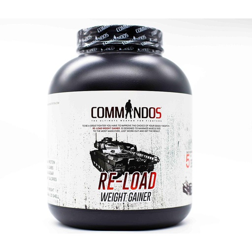 [6224009878123] Commandos Re-Load Weight Gainer-20Serv.-3340G-Triple Chocolate