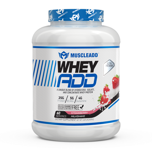 [6224009363476] Muscle Add Whey Add-60Serv.-2100G-Strawberry Milkshake