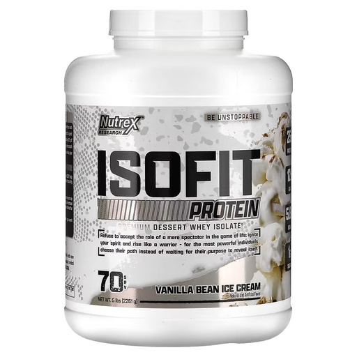 [859400007566] Nutrex Research Isofit-70Serv.-2261g-Vanilla Bean ice Cream