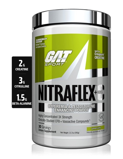 [816170021482] Gat Sport Nitraflex+Creatine-30Serv.-390G-Lemon Lime
