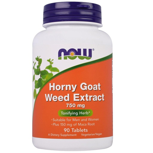 [733739047588] Now Foods Horny Goat Weed Extract 750mg-90Serv.-90Tabs.