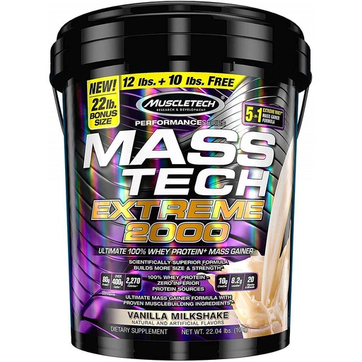 [631656710021] Muscletech Mass Tech Extreme 2000-18Serv.-10KG-Vanilla Milkshake