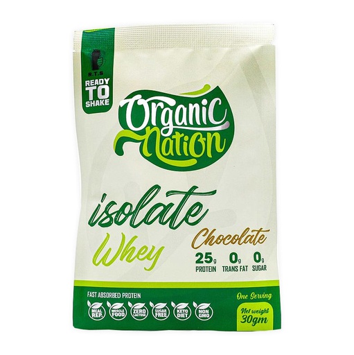 [6222023700314]  Organic Nation 100% Isolate Whey-1Serv.-30G-Chocolate