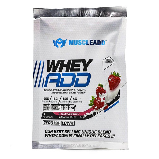 [6224009363858] Muscle Add Whey Add-1Serv.-35G-Strawberry Milkshake