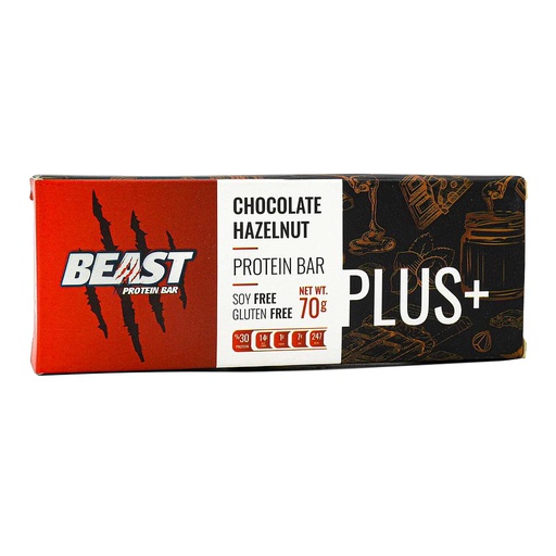 [6224009263257] Beast Protein Bar Plus +-70G-Chocolate Hazelnut