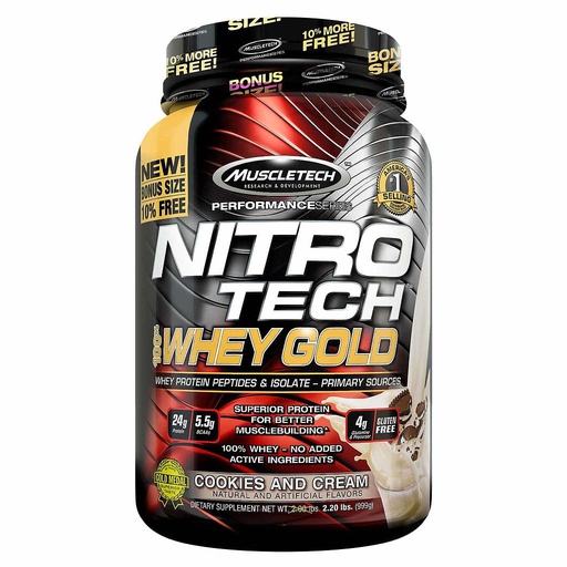 [631656710441] Muscletech Nitrotech Whey Gold-31Serv.-999G-Cookies And Cream