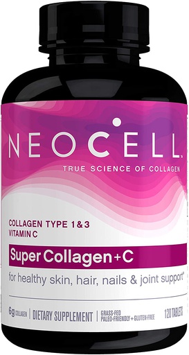 [016185128958] Neocell Collagen Type 1&amp;3 Super Collagen+C-20Serv.-120Tabs.