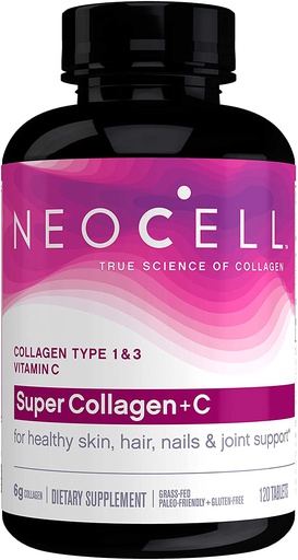 [016185128958] Neocell Collagen Type 1&amp;3 Super Collagen+C-20Serv.-120Tabs.