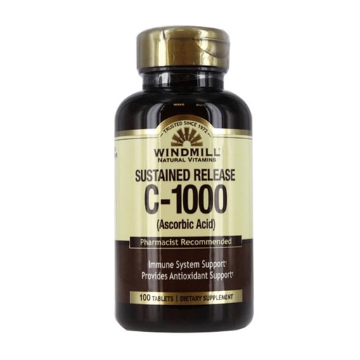 [035046001858] Windmill natural vitamins sustained Release C-1000-100Serv.-100Tabs.