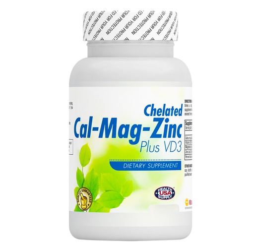 [653341063427] Health USA Supply Chelated Cal-Mag-Zinc-30Serv.-30Soft Gels