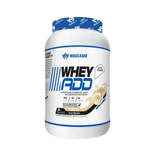[6224009363780] Muscle Add Whey Add-30Serv.-1050G-Vanilla Ice Cream