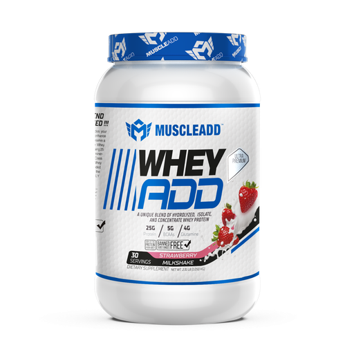 [6224009363698] Muscle Add Whey Add-30Serv.-1050G-Strawberry milkshake