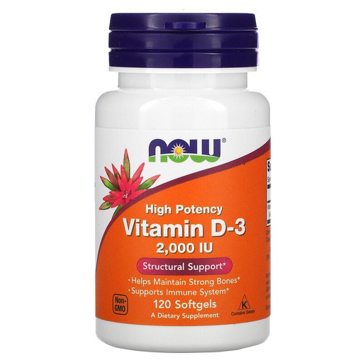 [733739150042] Now Foods High Potency Vitamin D3-50 mcg 2000 IU-120Serv.-120Softgels