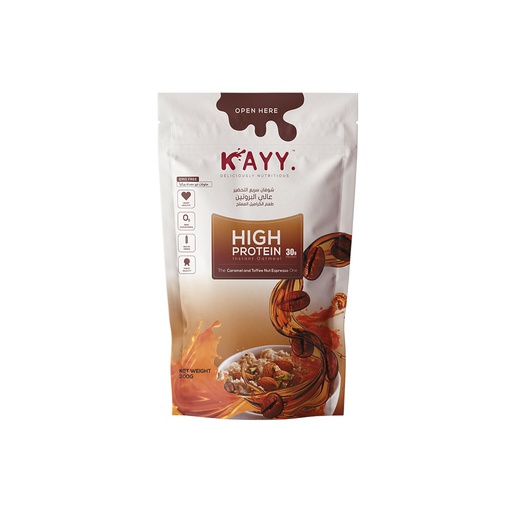 [6225000399068] Kayy High Protein Instant Oatmeal-300G-Caramel and toffee nut espresso