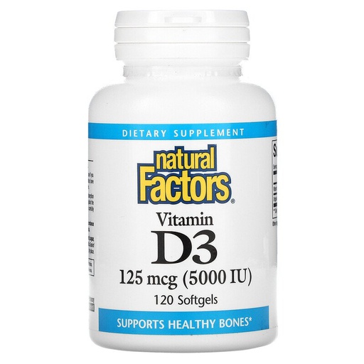 [068958010564] Natural Factors Vitamin D3 125Mcg 5000IU-120Serv.-120Caps.