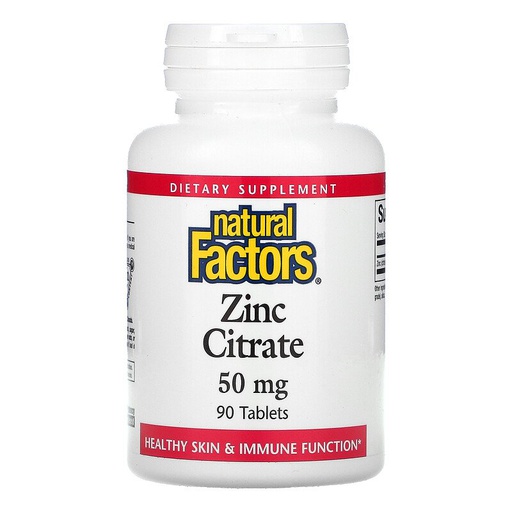 [068958016801] Natural Factors Zinc Citrate-90Serv.-90Tabs.