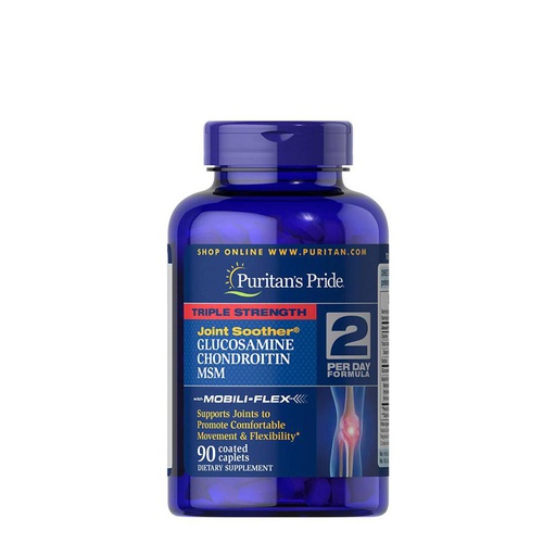 [025077178957] Puritan’s Pride Joint Soother Glucosamie Chondroitin MSM-45Serv.-90Coated Caplets