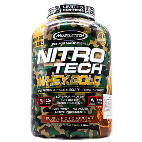 [631656258790] Muscletech Nitrotech 100% Whey Gold-76Serv.-2.51KG-Double Rich Chocolate