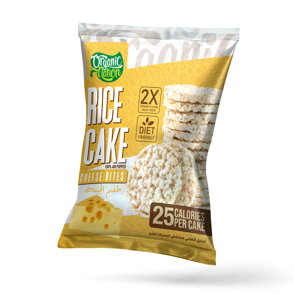 Organic Nation Rice Cake-5Pices.-25Gm.-Cheese Bites | Maxmuscle Elite