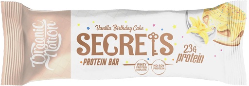 [6222023701236] Organic Nation Secrets Protein Bar-1Serv.-70G-Vanilla Birthday Cake