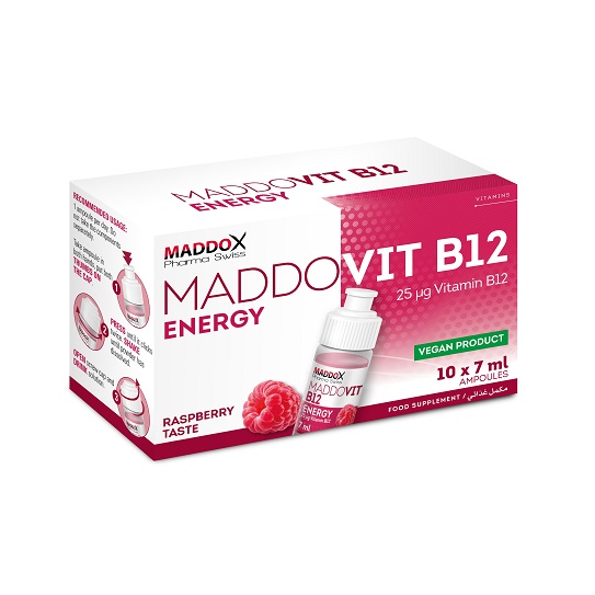 Maddox Pharma Swiss Maddox B12 Energy-10Oral Amp.-Raspberry