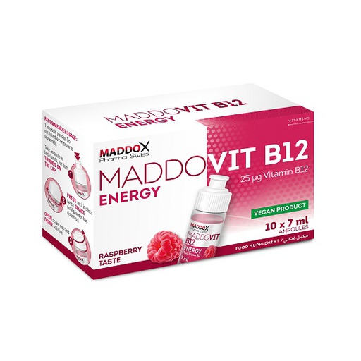 [4260586490770] Maddox Pharma Swiss Maddox B12 Energy-10Oral Amp.-Raspberry