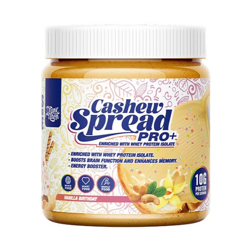 [6222023701755] Organic Nation Cashew Spread pro+ Enriched With Whey protein Isolate-275G-Vanilla Birthday Cake