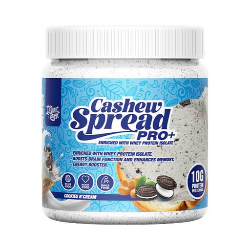 [6222023701762] Organic Nation Cashew Spread pro+ Enriched With Whey protein Isolate-275G-Cookies N'Cream