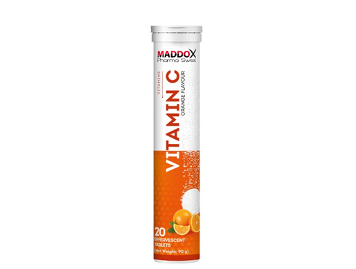 [4260586490350] Maddox Pharma Swiss Vitamin C240-20Serv.-20Effervescent Tablets-90G-Orange