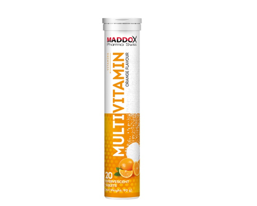 [4260586490343] Maddox Pharma Swiss MultiVitamin-20Serv.-20Effervescent Tablets-90G-Orange