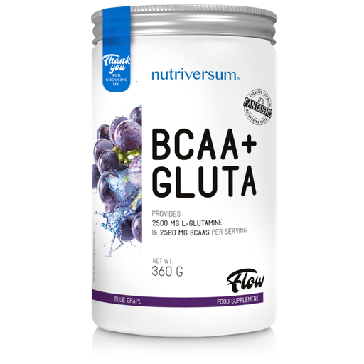 [5999564317240] Nutriversum BCAA+Gluta Flow-360G-30Serv.-Blue Grape