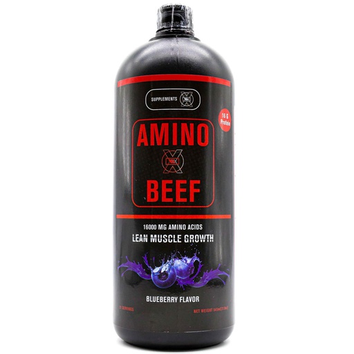 [0722777859642] Supplement X Liquid Amino Beef-945Ml-21Serv.-Blueberry