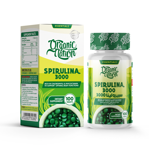 [6222023701892] Organic Nation Spirulina-33Serv.-100Tablets.