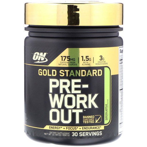 [748927052800] Optimum Nutrition Gold Standard Pre-Workout-30Serv.-330g-Green Apple