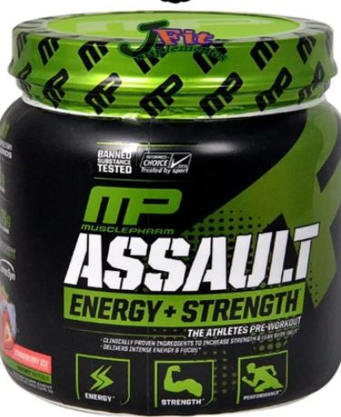 [653341045614] Muscle Pharm Assault Energy + Strength-30Serv.-345G-Strawberry Ice