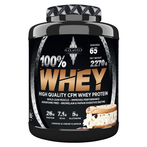 [5999569360654] Azgard Nutrition 100% Whey High Quality CFM Whey Protein-65Serv.-2270G.-Cookies&amp;Cream