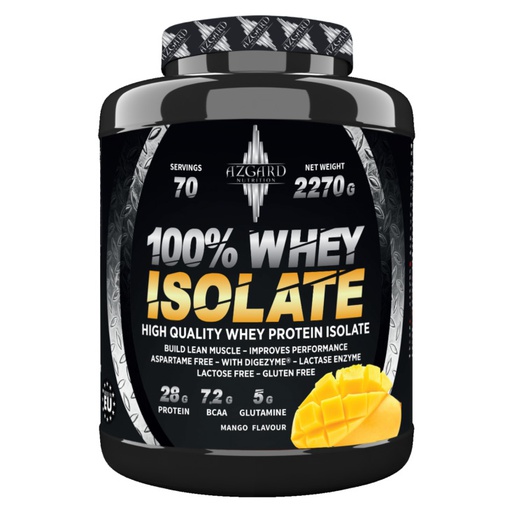 [5999569360432] Azgard Nutrition 100% Whey Isolate High Quality Whey Protein Isolate-70Serv.-2270G.-Mango