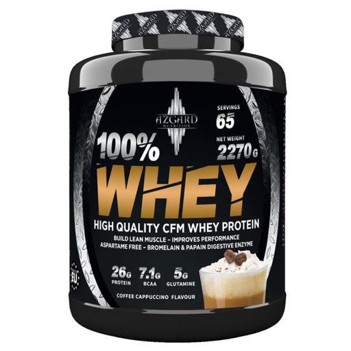 [5999569360678] Azgard Nutrition 100% Whey High Quality CFM Whey Protein-65Serv.-2270G.-Coffee Cappuccino