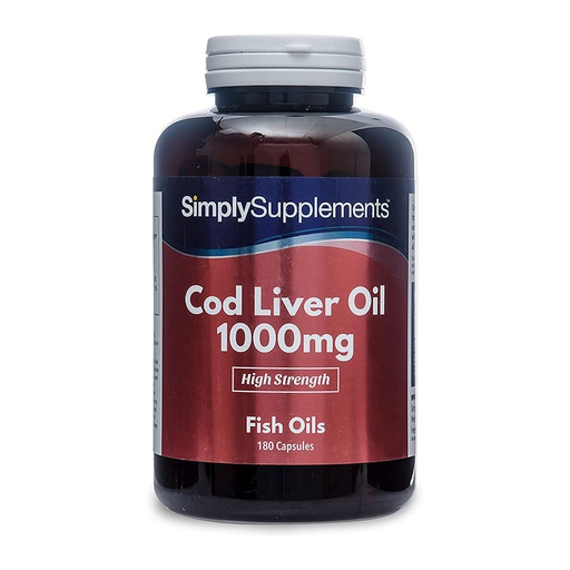 [5056049510333] Simply Supplements Cod Liver Oil1000mg Fish Oils-60Serv.-180 caps