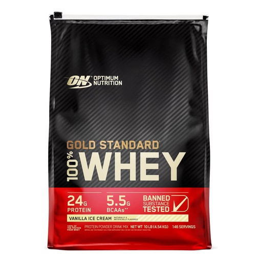 [748927054781] Optimum Nutrition Gold Standard 100% Whey-146Serv.-4.54KG-Vanilla Ice Cream