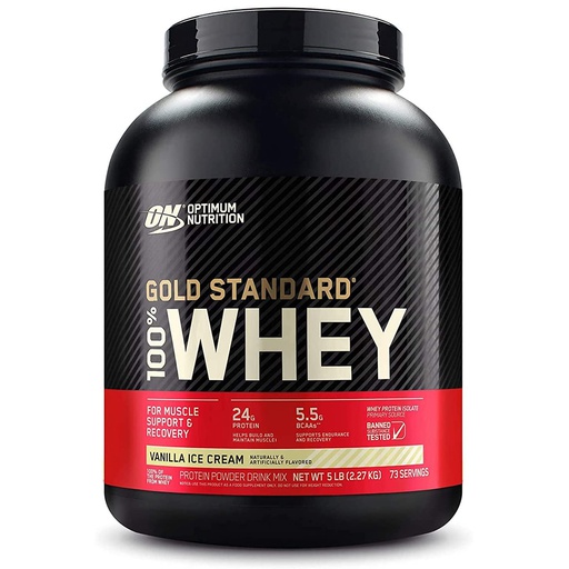 [748927054798] Optimum Nutrition Gold Standard 100% Whey-73Serv.-2.27kg.- Vanilla Ice Cream