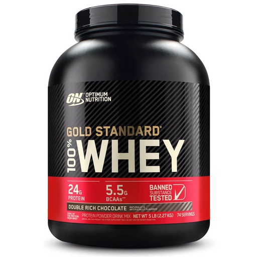 [748927051261] Optimum Nutrition Gold Standard 100% Whey-74Serv.-2.27KG-Double Rich Chocolate