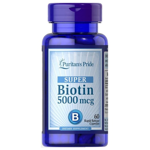 [025077134304] Puritan's Pride Super Biotin 5000Mcg-60Serv.-60Rapid Release Capsules