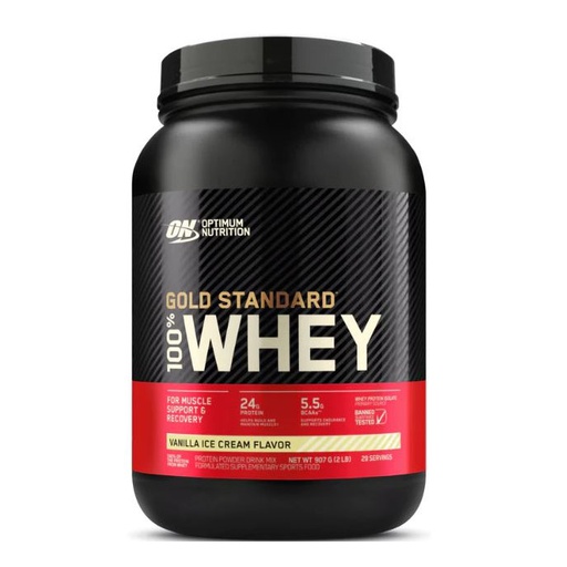 [748927054804] Optimum Nutrition Gold Standard 100% Whey-29Serv.-907G.-Vanilla Ice Cream Flavor