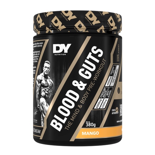 [5060763890480] Dy Nutrition Blood&amp;Guts The Mind&amp;Body Pre-workout-20Serv.-380G.-Mango