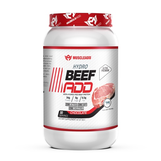[6223007821131] Muscle Add Hydro Beef Add 100% Hydrolyzed Beef Protein-30Serv.-960G.-Chocolate
